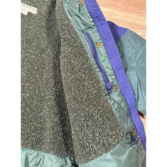 VTG Women's Columbia Winter Jacket Coat Large L Fleece Lined Blue Green - Picture 6 of 9